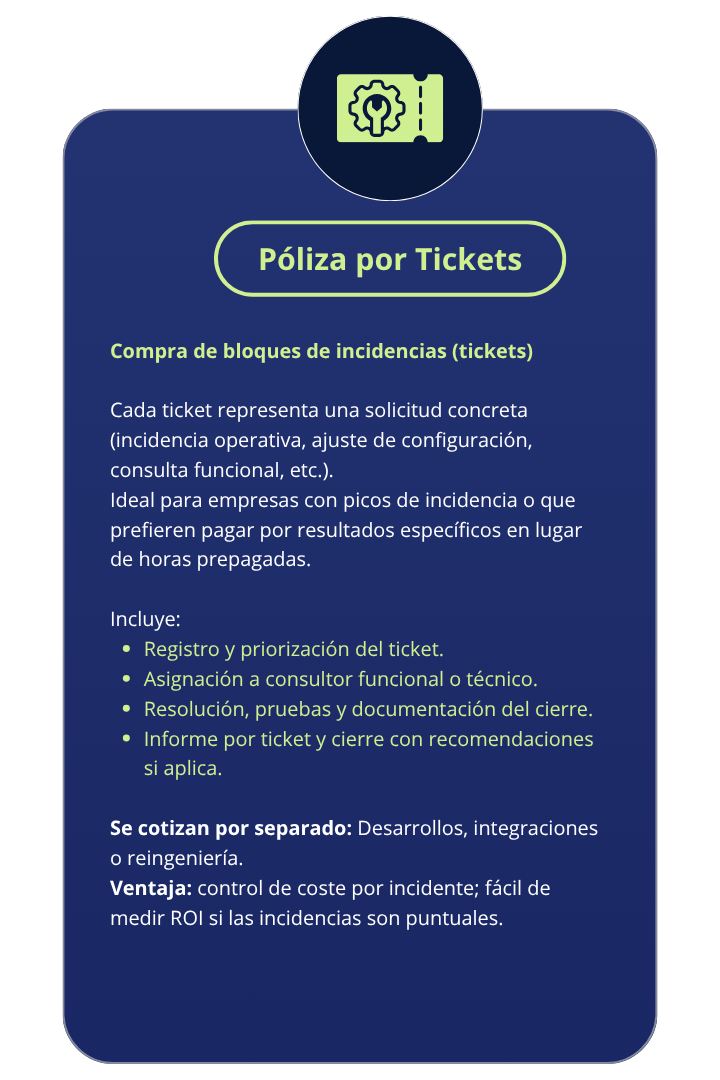 Póliza por Tickets