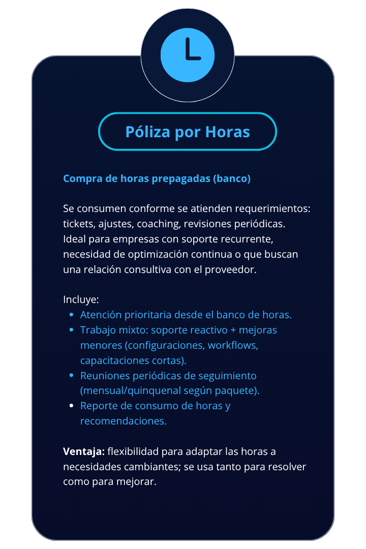 póliza por Horas